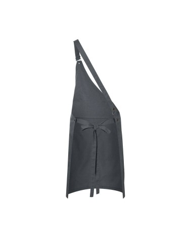 Personnalisation Tablier en tissu sergé asymétrique ASYMMETRICAL BIB APRON CLASSIC WITH POCKET | KARLOWSKY