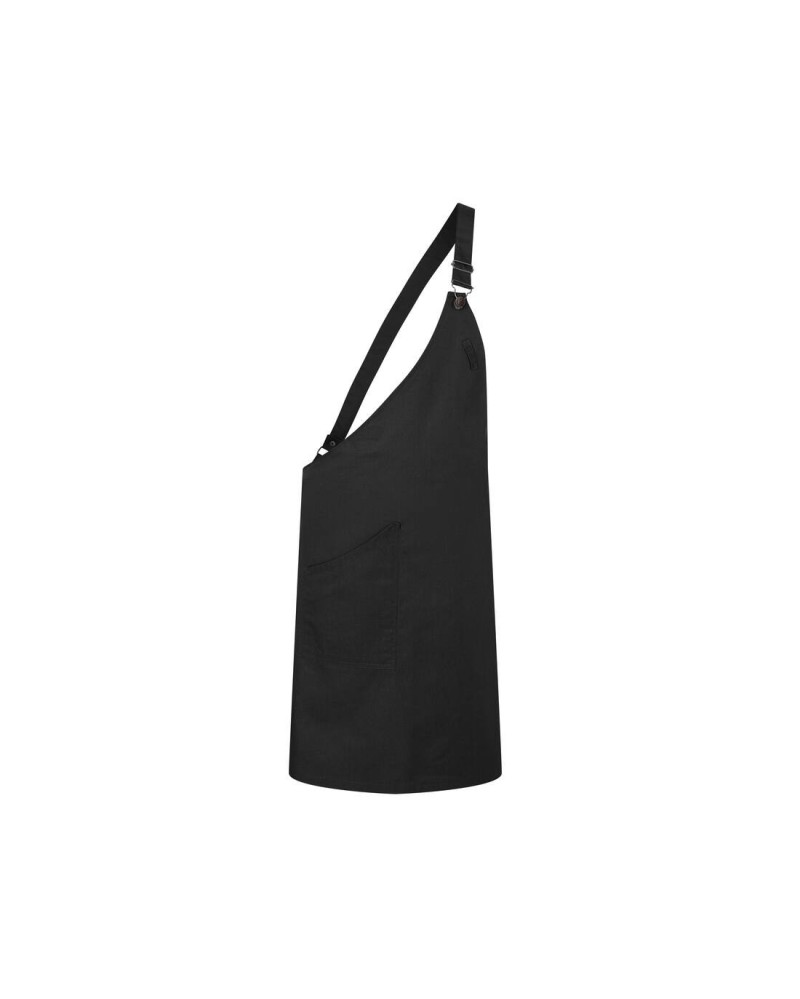 Personnalisation Tablier en tissu sergé asymétrique ASYMMETRICAL BIB APRON CLASSIC WITH POCKET | KARLOWSKY