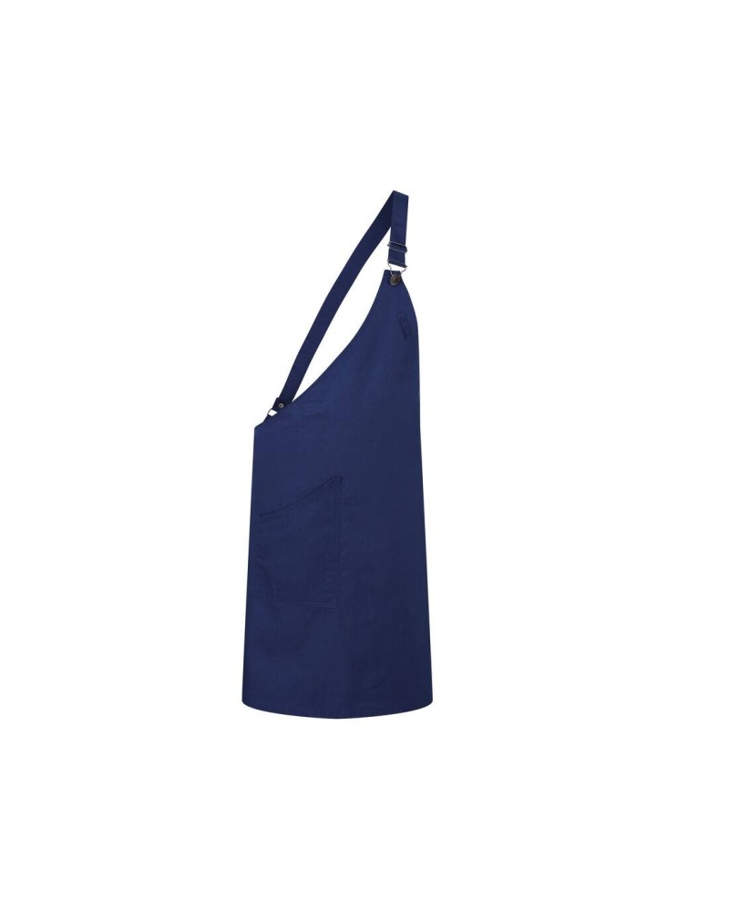 Personnalisation Tablier en tissu sergé asymétrique ASYMMETRICAL BIB APRON CLASSIC WITH POCKET | KARLOWSKY