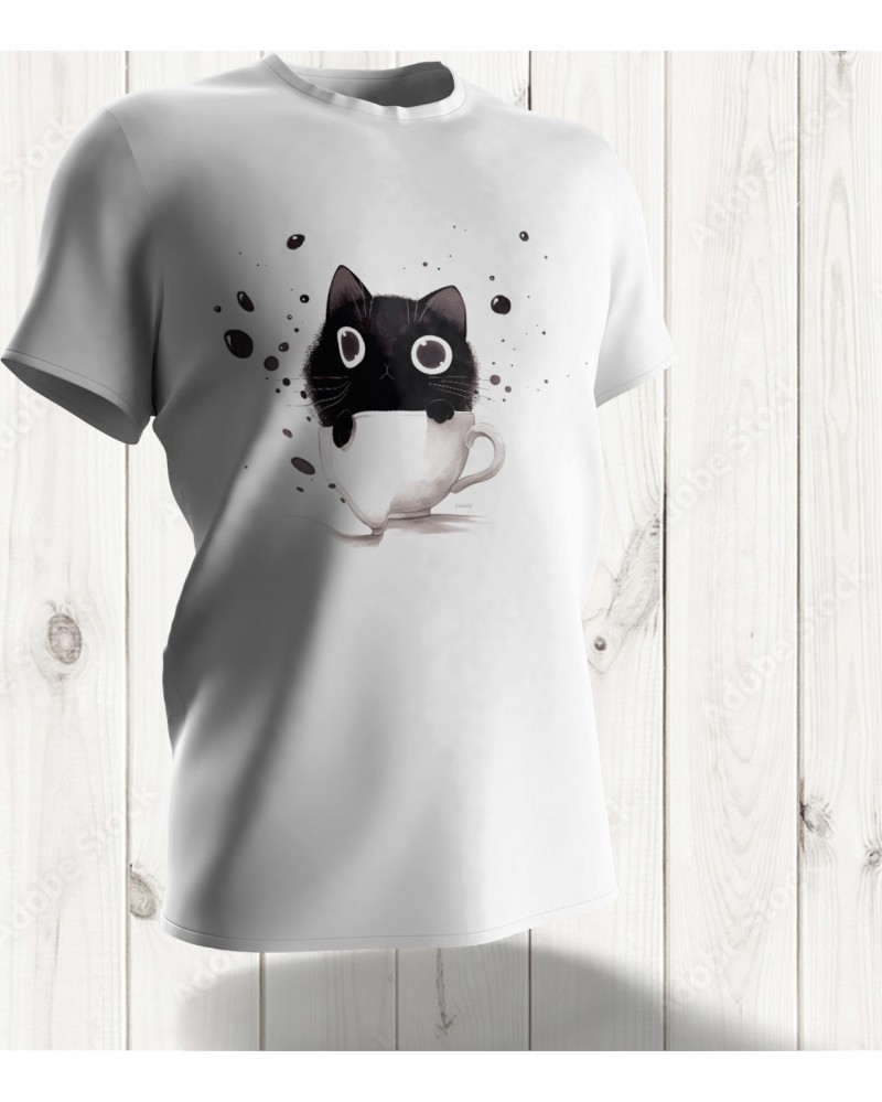 T-shirt Chat-tasse – Douceur Féline