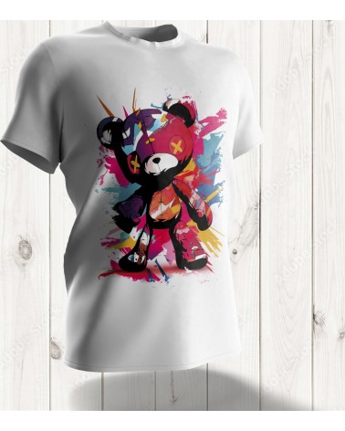 T-shirt Ourson Graffiti - Design Urbain et Coloré