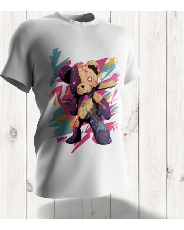 T-shirt Ourson Rebelle - Design Urbain et Attitude Déchaînée