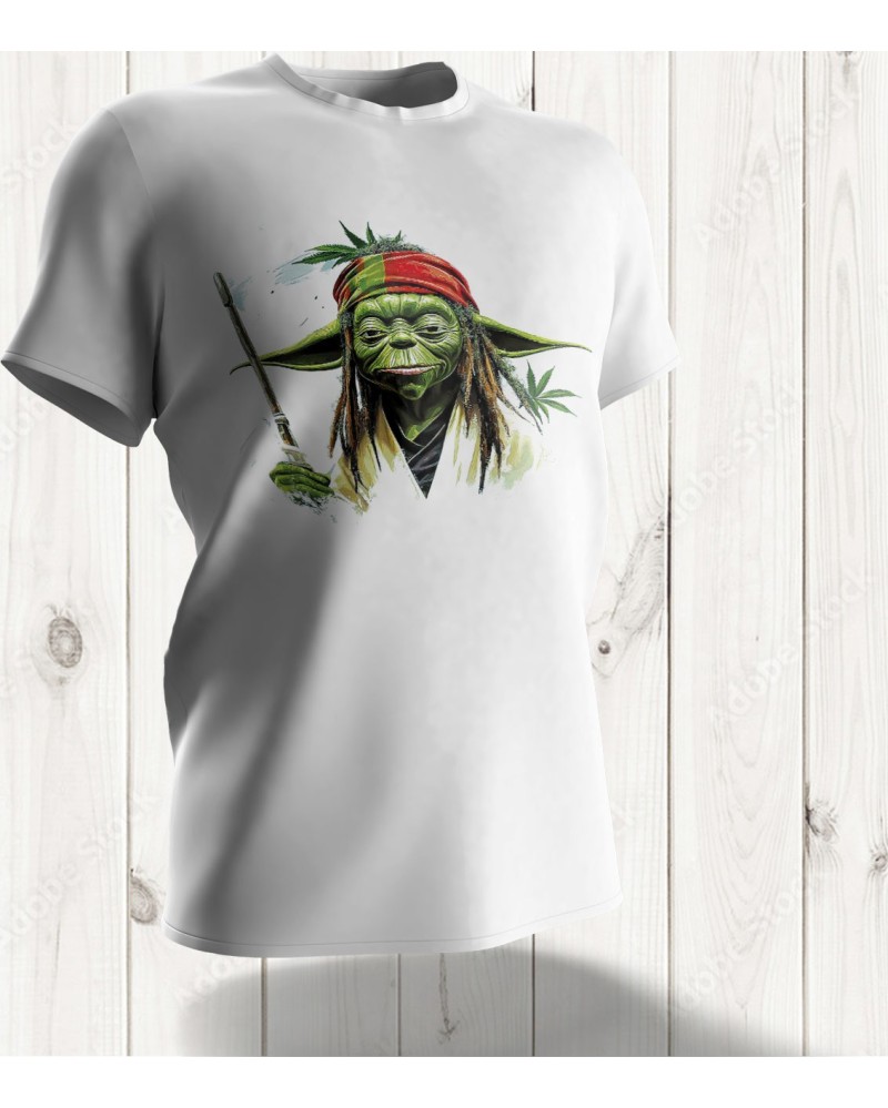 T-shirt "Rasta Jedi" – Fusion Créative entre Yoda et l'Esprit Rasta