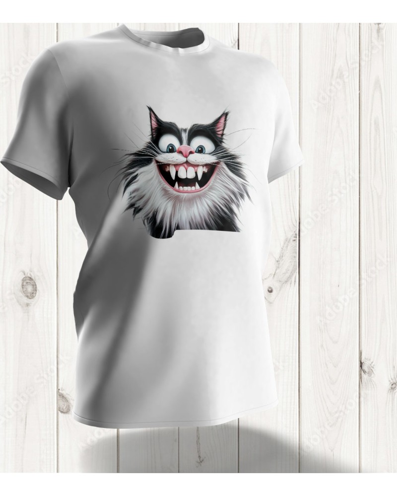 T-shirt "Crazy Cat" – Le Charme Déjanté d'un Chat Esprit Libre