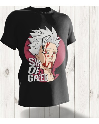 T-shirt Sin of Greed - Design Sombre Inspiré de Seven Deadly Sins