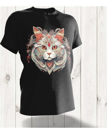 T-shirt "Chat Mystique" - Design Énigmatique et Élégant