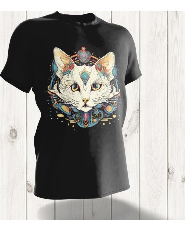 T-shirt "Chat Cosmo" - Design Mystique et Coloré