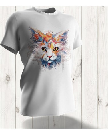 T-shirt "Turkish Van" – Design Félin Élégant et Coloré