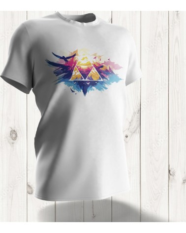 T-shirt Fanart Legend of Zelda – Triforce et Aigle au Coucher de Soleil