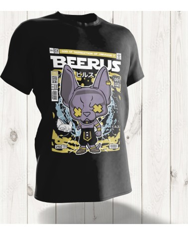 T-shirt Pop Art Beerus – Dieu de la Destruction en Version Chibi