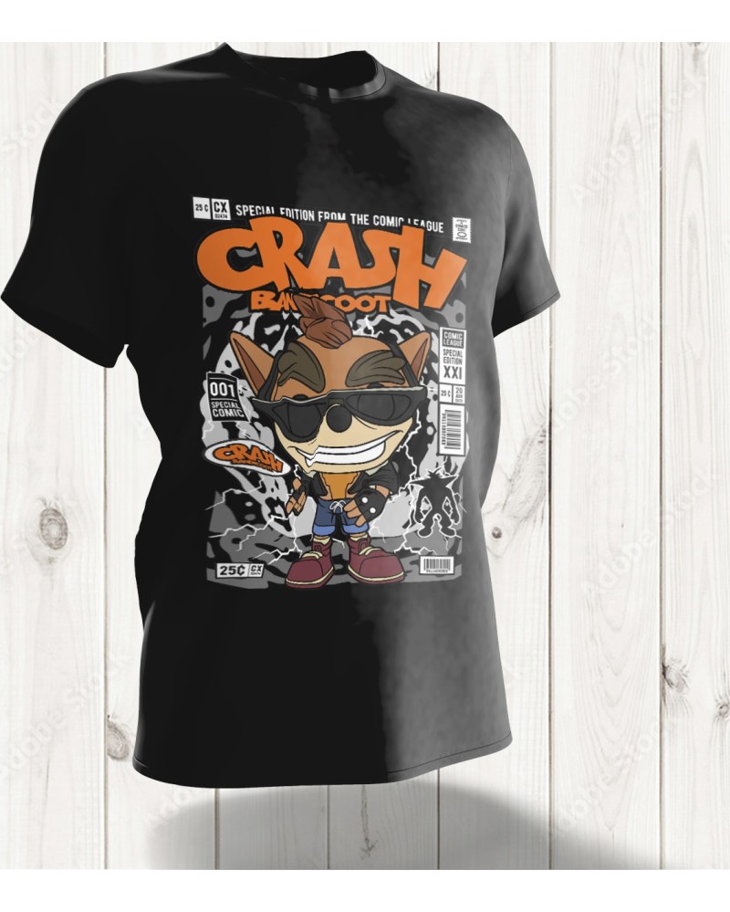 T-shirt Pop Art Crash Bandicoot – Édition Spéciale du Héros Incontournable du Gaming