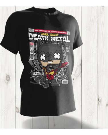 T-shirt Pop Art Dark Night Death Metal – Le Chevalier Noir Version Rockstar