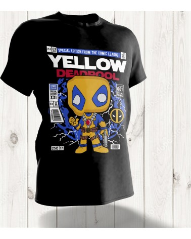 T-shirt Pop Art Yellow Deadpool – Le Mercenaire aux Couleurs Électrisantes en Édition Spéciale