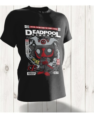 T-shirt Pop Art Deadpool Samurai – L'Anti-héros en Mode Guerrier en Édition Spéciale