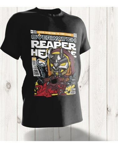 T-shirt Geek Overwatch Reaper Hellfire - Style Comic