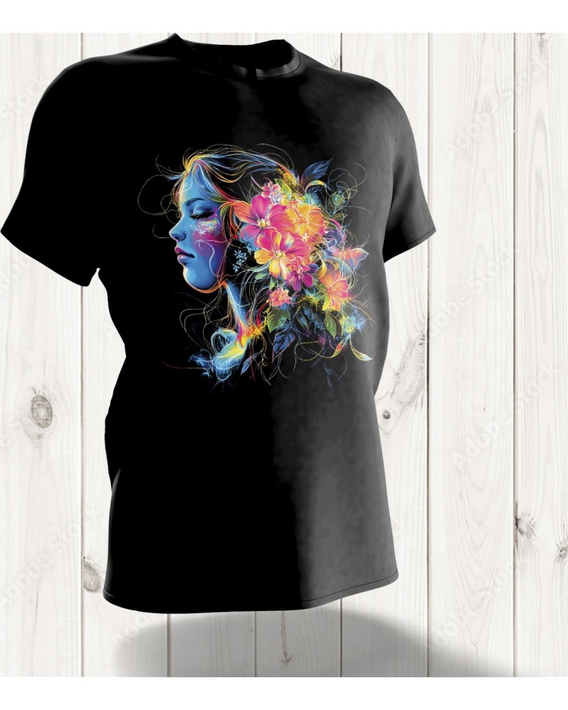 T-shirt Femme "Éclat Floral" – Sublimez Votre Style avec une Œuvre d'Art Vivante