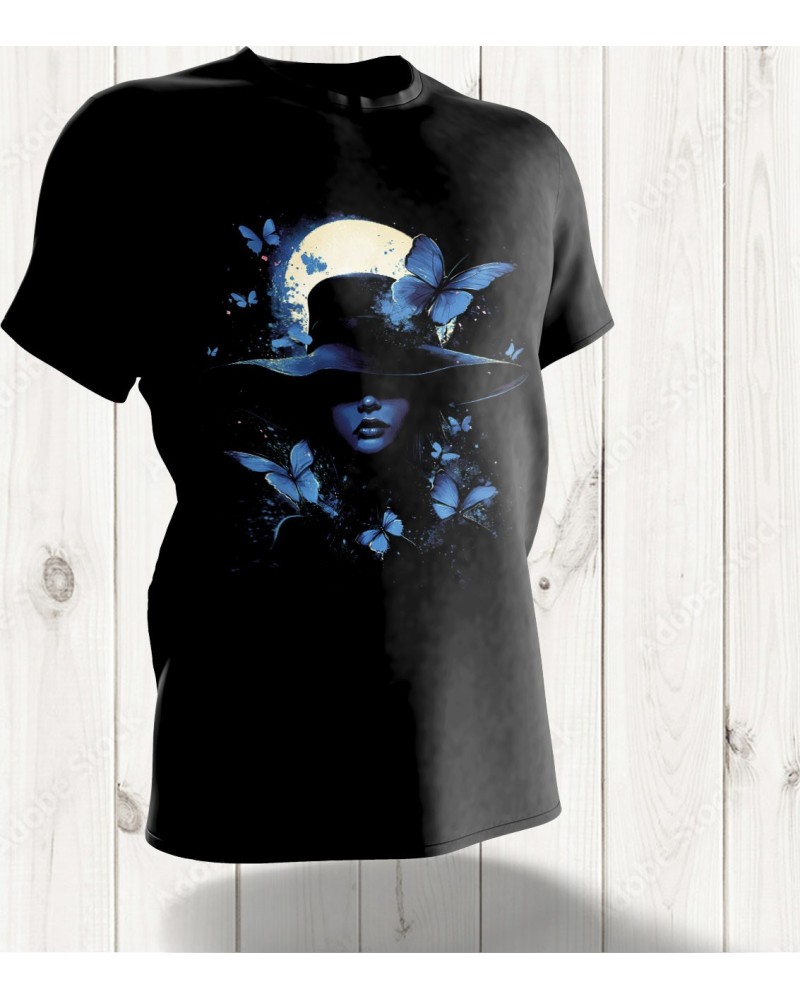 T-shirt Femme "Énigme Nocturne" – L'Art de la Nuit en Couleurs Vibrantes