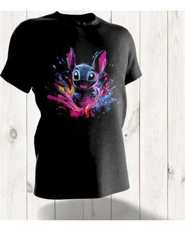 T-shirt "Stitch Splash" – Énergie et Fun avec Votre Extraterrestre Préféré