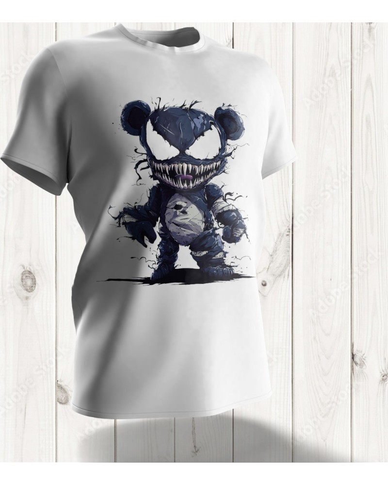 Tee-shirt "Teddy Venom" : L'Ours Symbiotique pour un Style Sombre et Puissant