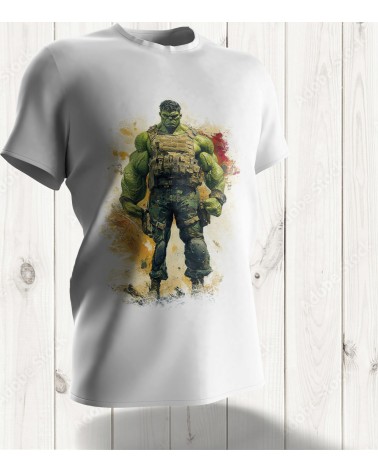 Tee-shirt "Military Hulk" : La Force Inarrêtable pour un Style Combattant