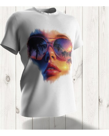 Tee-shirt "Sunset Reflection" : L'Évasion Stylée pour un Look Estival et Glamour