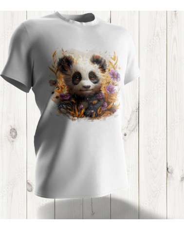 Tee-shirt "Panda Fleuri" : La Douceur de la Nature pour un Style Tendre et Coloré