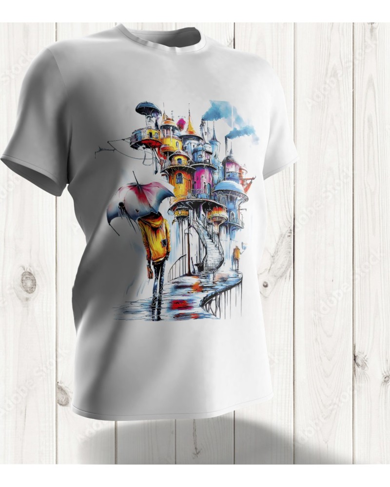 Tee-shirt "Village des Rêves" : Voyage onirique dans un Monde Fantastique