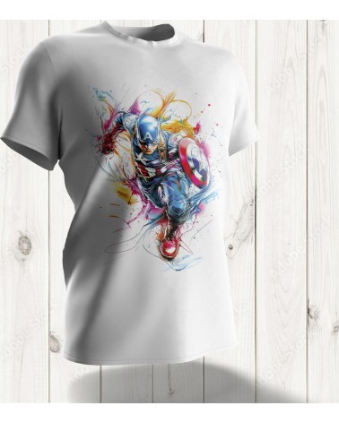 Tee-shirt "Heroic Motion" : Captain America en Action