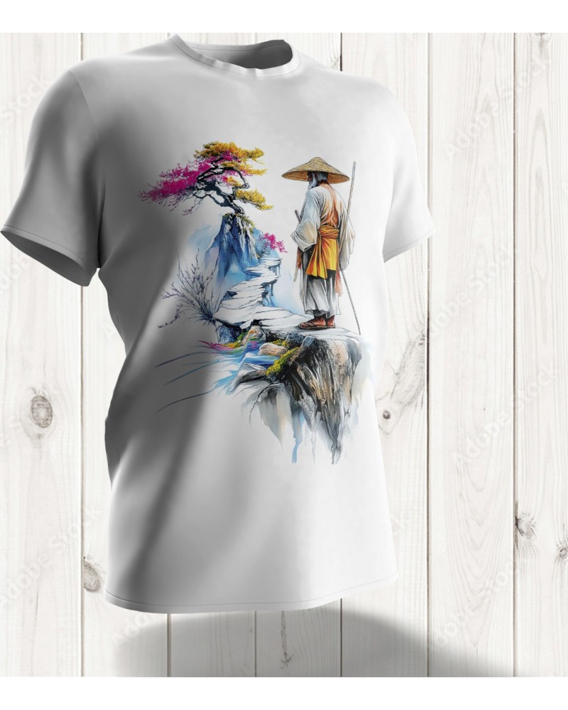 Tee-shirt "Moine contemplant la nature"