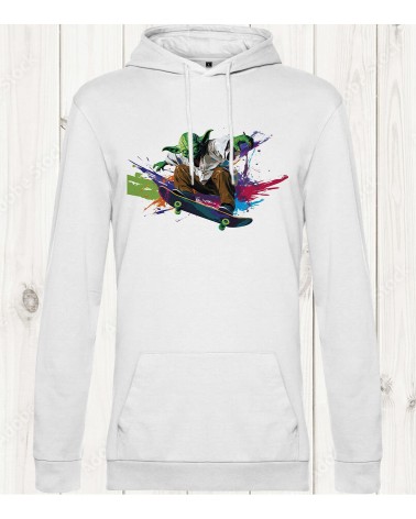 Sweat-shirt blanc avec imprimé "Skate Jedi" – Confort et Style Réunis