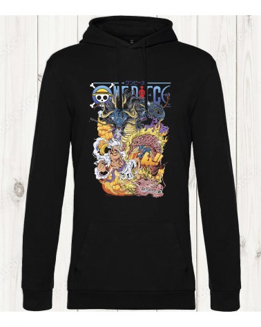 Sweat-shirt noir "One Piece – Luffy vs Kaido" : La bataille légendaire de Wano