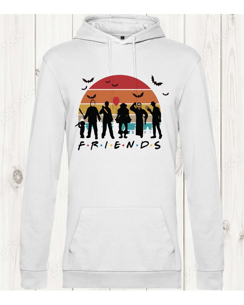 Sweat-shirt blanc "Friends Halloween Edition" : Quand l’horreur rencontre l’amitié