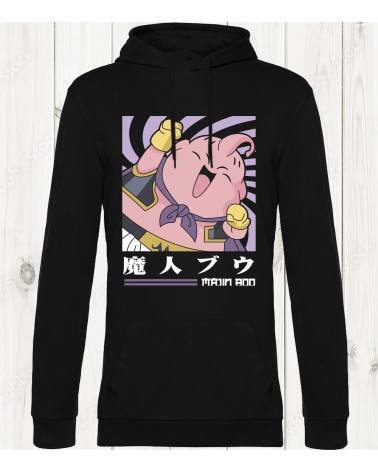 Sweat-shirt noir "Majin Buu" : La menace rose