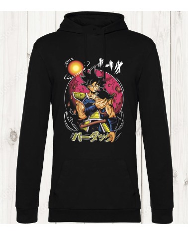 Sweat-shirt noir "Bardock et Goku" : L’Héritage Saiyan