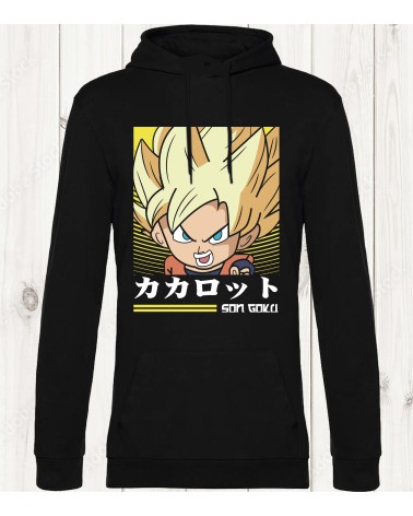 Sweat-shirt noir "Son Goku - Le Super Saiyan" : Le Héros Inébranlable