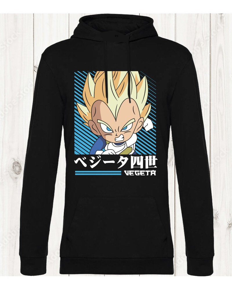 Sweat-shirt noir "Vegeta - Le Prince Saiyan" : La Fierté Guerrière