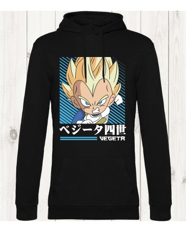 Sweat-shirt noir "Vegeta - Le Prince Saiyan" : La Fierté Guerrière