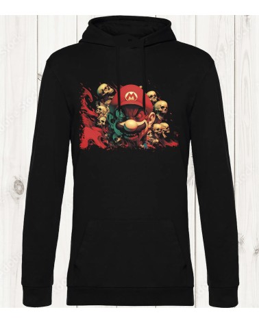 Sweat-shirt noir "Mario Méchant - Édition Ténébreuse"