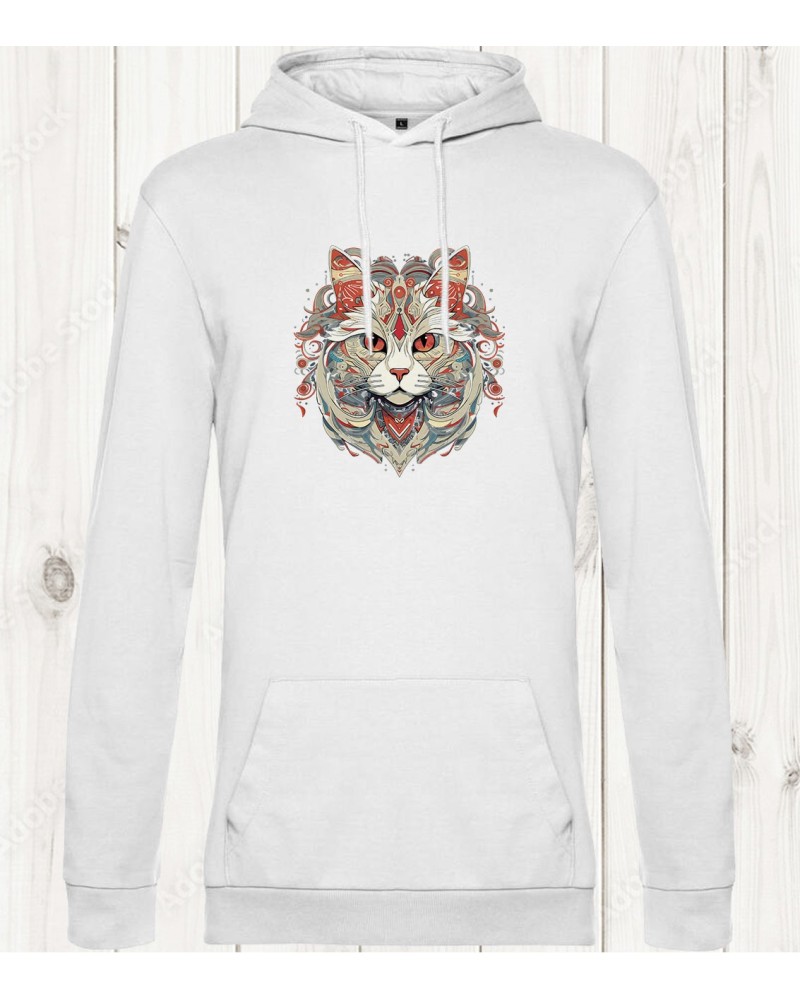 Sweat-shirt "Chat Ornemental" - Élégance féline et design artistique