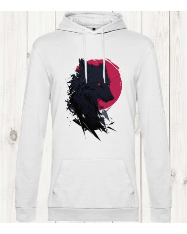 Sweat-shirt "Loup Noir et Rouge" - Esprit Sauvage et Intensité