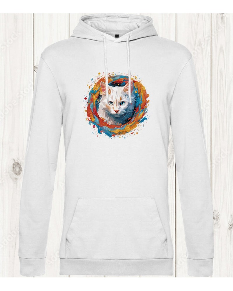 Sweat-shirt Chat Turkish Van – Design Artistique Tourbillon de Couleurs