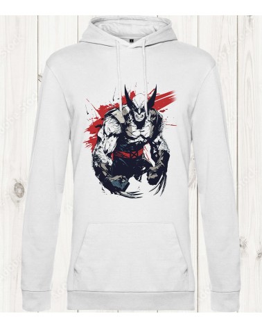 Sweat-shirt blanc avec design de Wolverine sauvage