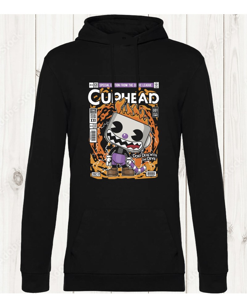 Sweat-shirt noir Cuphead - Don't Deal With The Devil